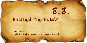 Batthyány Bató névjegykártya